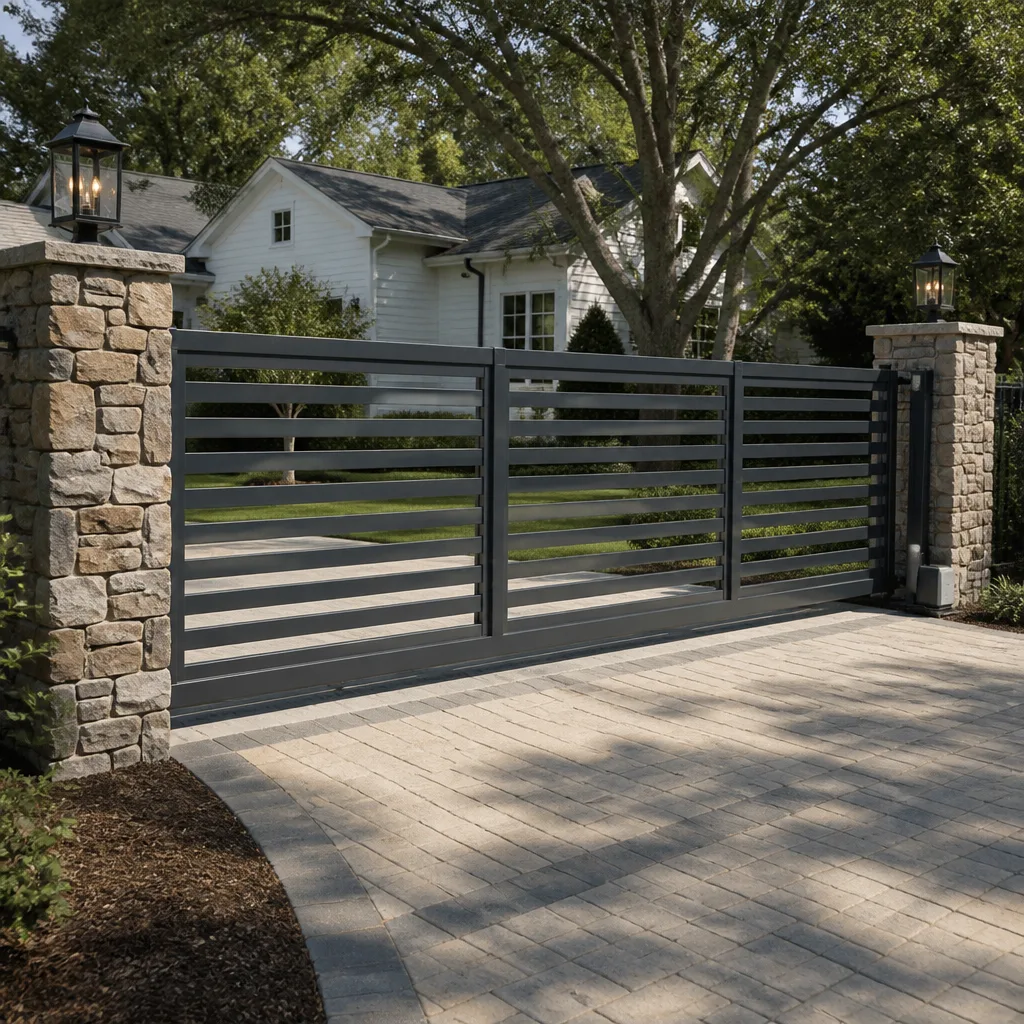 Sliding driveway gates